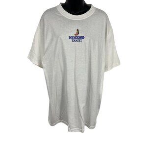 Hinano Tahiti White Graphic Mens T-Shirt Large Crew Neck Short Sleeve Casual New